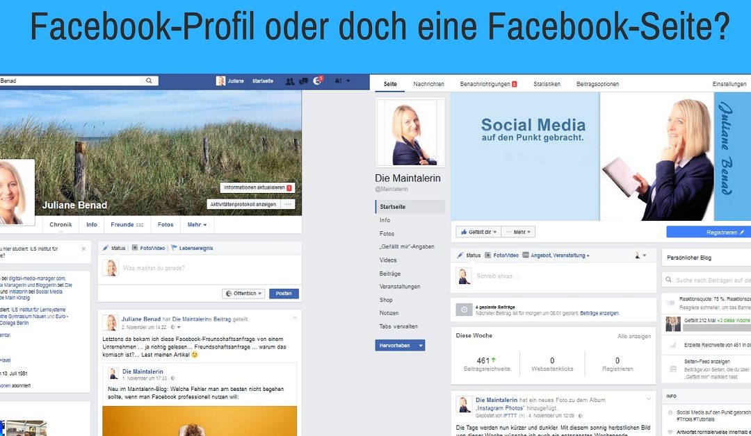 Facebook-Profil, Facebook-Seite oder beides?