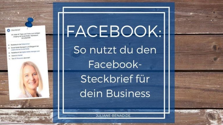 Facebook So erstellst und nutzt du den FacebookSteckbrief