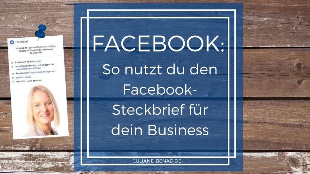 Facebook: So nutzt du den Steckbrief für dich und dein Business