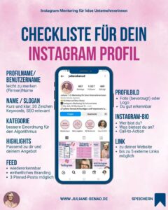 Checkliste für den Instagram Start - das perfekte Instagram Profil